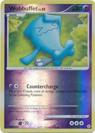 Wobbuffet Reverse Holo Pokemon card from Diamond & Pearl