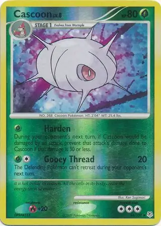Cascoon Reverse Holo Pokemon card from Diamond & Pearl