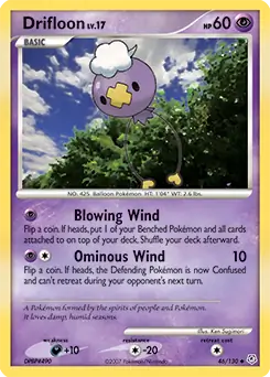 Drifloon Pokemon card from Diamond & Pearl