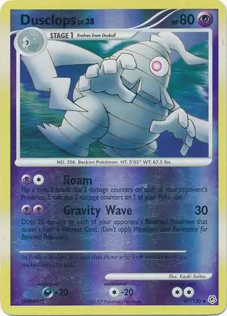 Dusclops Reverse Holo Pokemon card from Diamond & Pearl