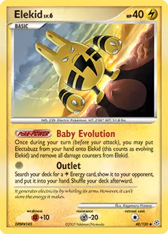 Elekid Pokemon card from Diamond & Pearl