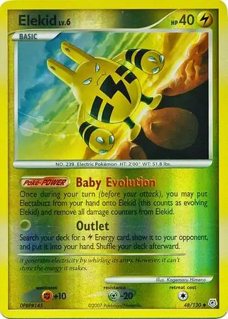 Elekid Reverse Holo Pokemon card from Diamond & Pearl