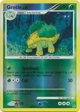 Grotle Reverse Holo Pokemon card from Diamond & Pearl