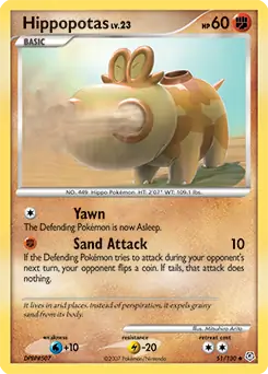 Hippopotas Pokemon card from Diamond & Pearl