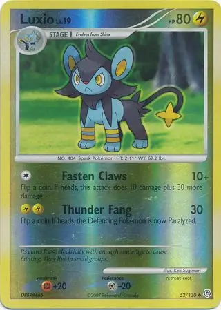 Luxio Reverse Holo Pokemon card from Diamond & Pearl