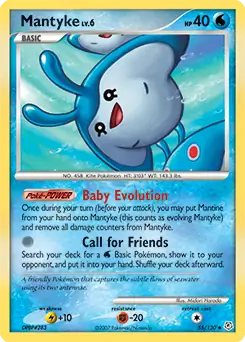 Mantyke Pokemon card from Diamond & Pearl