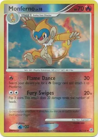 Monferno Reverse Holo Pokemon card from Diamond & Pearl
