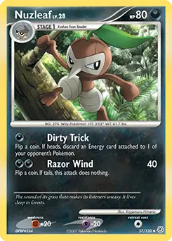 Nuzleaf Pokemon card from Diamond & Pearl