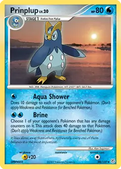 Prinplup Pokemon card from Diamond & Pearl