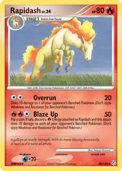 Rapidash Pokemon card from Diamond & Pearl