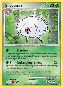 Silcoon Pokemon card from Diamond & Pearl
