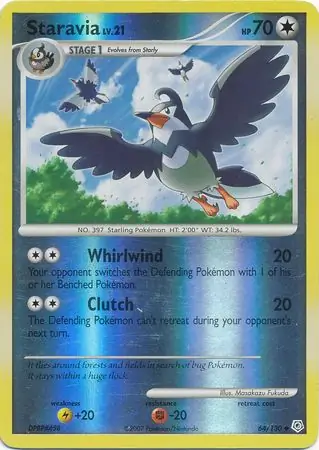 Staravia Reverse Holo Pokemon card from Diamond & Pearl