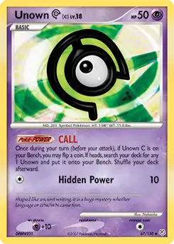 Unown C Pokemon card from Diamond & Pearl