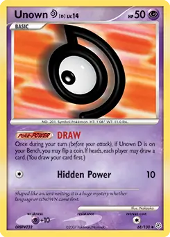 Unown Pokemon card from Diamond & Pearl