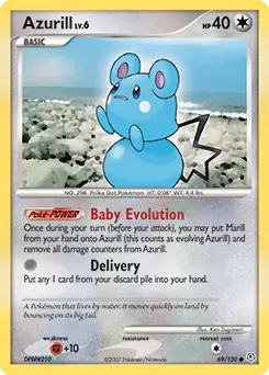 Azurill Pokemon card from Diamond & Pearl