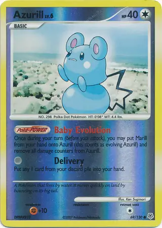 Azurill Reverse Holo Pokemon card from Diamond & Pearl
