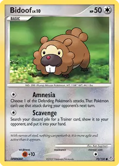Bidoof Pokemon card from Diamond & Pearl