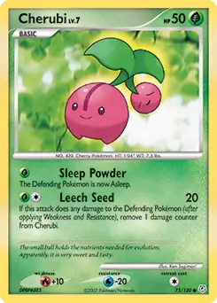Cherubi Pokemon card from Diamond & Pearl