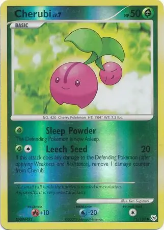 Cherubi Reverse Holo Pokemon card from Diamond & Pearl