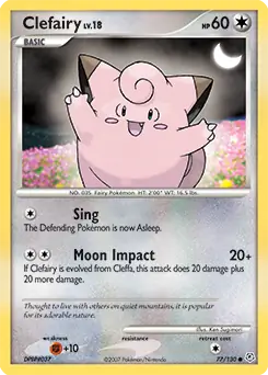Clefairy Pokemon card from Diamond & Pearl