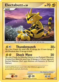 Electabuzz Pokemon card from Diamond & Pearl