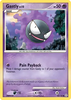 Gastly Pokemon card from Diamond & Pearl