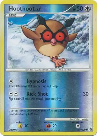 Hoothoot Reverse Holo Pokemon card from Diamond & Pearl