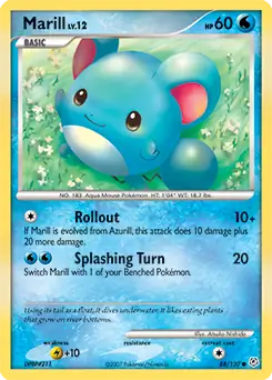Marill Pokemon card from Diamond & Pearl