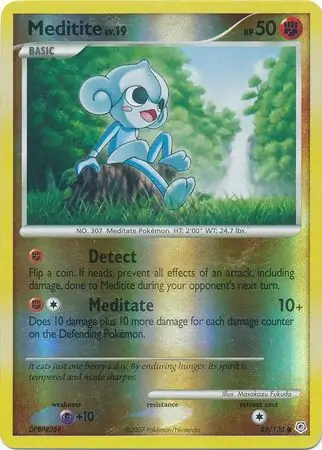 Meditite Reverse Holo Pokemon card from Diamond & Pearl