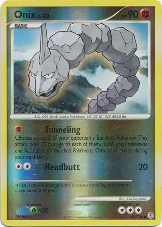 Onix Reverse Holo Pokemon card from Diamond & Pearl
