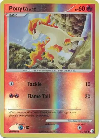 Ponyta Reverse Holo Pokemon card from Diamond & Pearl