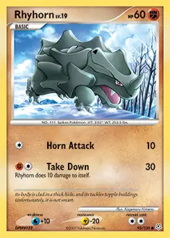 Rhyhorn Pokemon card from Diamond & Pearl