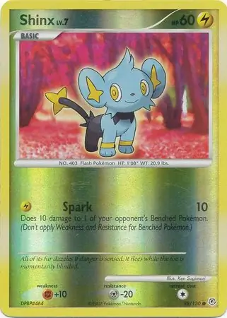 Shinx Reverse Holo Pokemon card from Diamond & Pearl