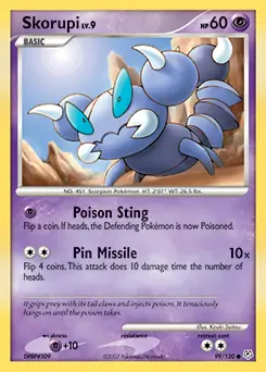 Skorupi Pokemon card from Diamond & Pearl