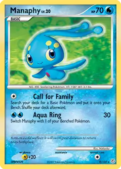 Manaphy Pokemon card from Diamond & Pearl
