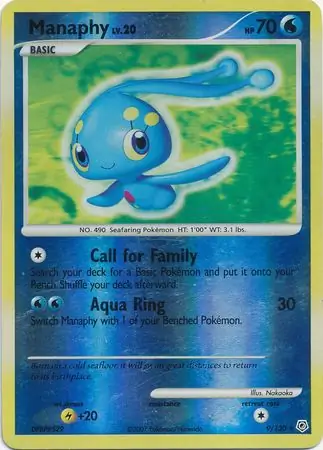Manaphy Reverse Holo Pokemon card from Diamond & Pearl