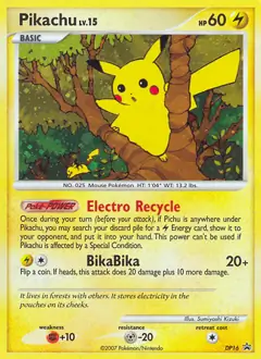 Pikachu Pokemon card from Diamond and Pearl Promo