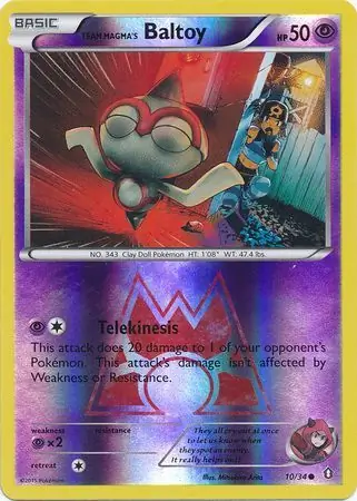 Team Magma's Baltoy Reverse Holo Pokemon card from Double Crisis