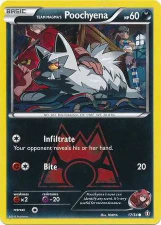 Poochyena Pokemon card from Double Crisis