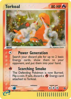 Torkoal Holo Pokemon card from Dragon