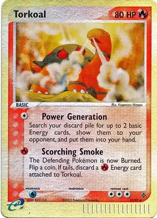 Torkoal Reverse Holo Pokemon card from Dragon