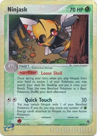 Ninjask Reverse Holo Pokemon card from Dragon