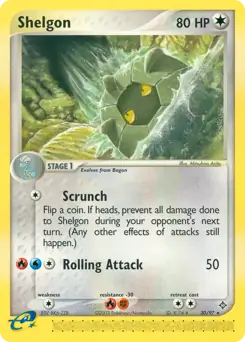 Shelgon Pokemon card from Dragon