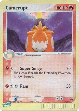 Camerupt Reverse Holo Pokemon card from Dragon