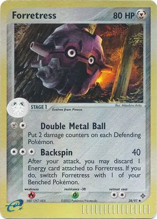 Forretress Reverse Holo Pokemon card from Dragon