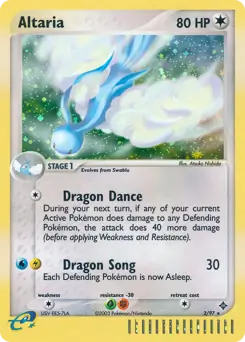 Altaria Holo Pokemon card from Dragon