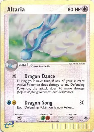Altaria Reverse Holo Pokemon card from Dragon