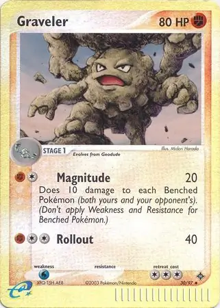 Graveler Reverse Holo Pokemon card from Dragon
