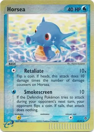 Horsea Reverse Holo Pokemon card from Dragon