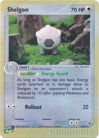 Shelgon Reverse Holo Pokemon card from Dragon
